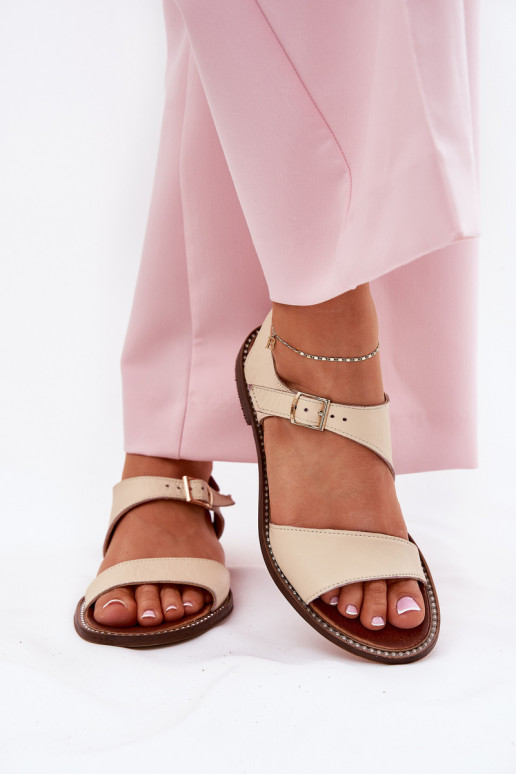 Āda līdzenas zoles basenes Zazoo 3014 smilšu krāsas Āda līdzenas zoles basenes Zazoo 3014 smilšu krāsas