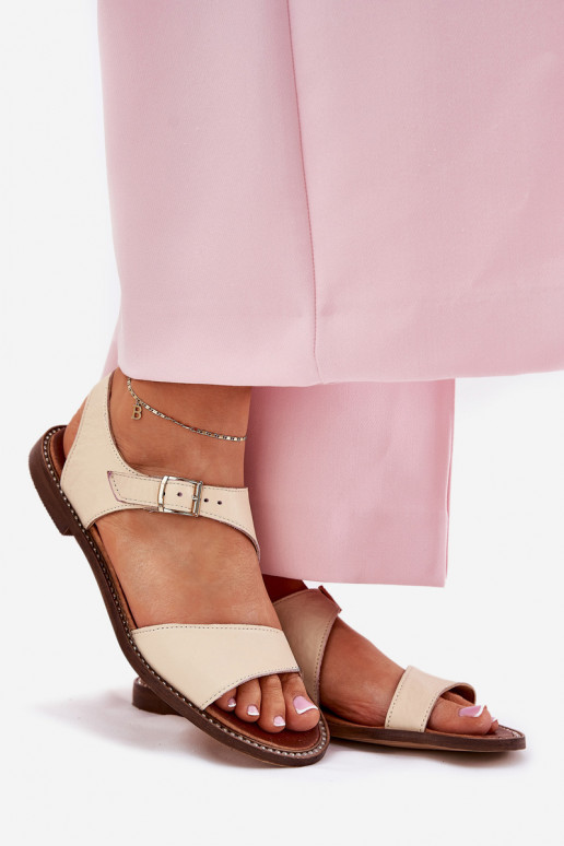 Āda līdzenas zoles basenes Zazoo 3014 smilšu krāsas Āda līdzenas zoles basenes Zazoo 3014 smilšu krāsas