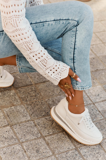 Āda Sneakers modeļa apavi Sieviešu ar platformu Big Star RR274A333 baltas krāsas