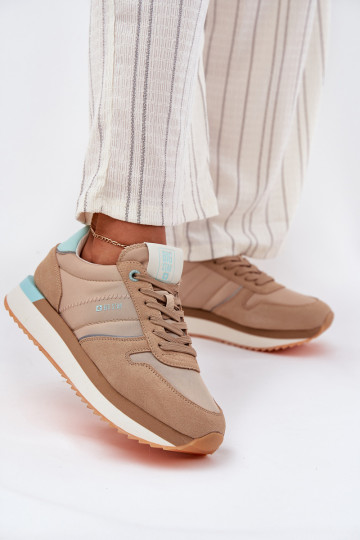 zamšādas Sneakers modeļa apavi Sieviešu Big Star RR274A048 HI-POLY SYSTEM smilšu krāsas 2
