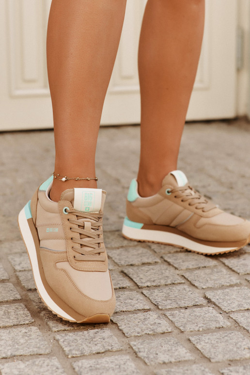 zamšādas Sneakers modeļa apavi Sieviešu Big Star RR274A048 HI-POLY SYSTEM smilšu krāsas zamšādas Sneakers modeļa apavi Sieviešu Big Star RR274A048 HI-POLY SYSTEM smilšu krāsas