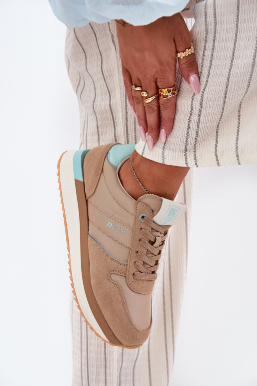 zamšādas Sneakers modeļa apavi Sieviešu Big Star RR274A048 HI-POLY SYSTEM smilšu krāsas zamšādas Sneakers modeļa apavi Sieviešu Big Star RR274A048 HI-POLY SYSTEM smilšu krāsas