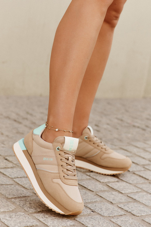 zamšādas Sneakers modeļa apavi Sieviešu Big Star RR274A048 HI-POLY SYSTEM smilšu krāsas zamšādas Sneakers modeļa apavi Sieviešu Big Star RR274A048 HI-POLY SYSTEM smilšu krāsas