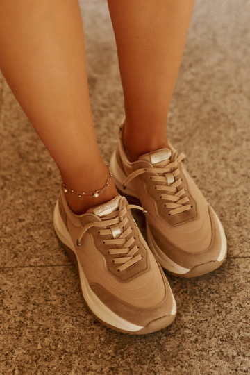 zamšādas Sneakers modeļa apavi Sieviešu ar platformu Big Star RR274A345 HI-POLY SYSTEM smilšu krāsas 2