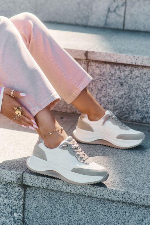 zamšādas Sneakers modeļa apavi Sieviešu ar platformu Big Star RR274A344 HI-POLY SYSTEM smilšu krāsas zamšādas Sneakers modeļa apavi Sieviešu ar platformu Big Star RR274A344 HI-POLY SYSTEM smilšu krāsas