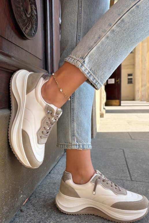 zamšādas Sneakers modeļa apavi Sieviešu ar platformu Big Star RR274A344 HI-POLY SYSTEM smilšu krāsas zamšādas Sneakers modeļa apavi Sieviešu ar platformu Big Star RR274A344 HI-POLY SYSTEM smilšu krāsas