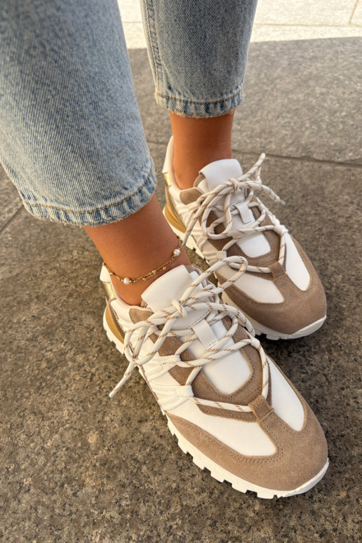 Āda apavi Sneakers modeļa apavi Sieviešu Artiker 56C1738 smilšu krāsas-Zelta krāsas Āda apavi Sneakers modeļa apavi Sieviešu Artiker 56C1738 smilšu krāsas-Zelta krāsas