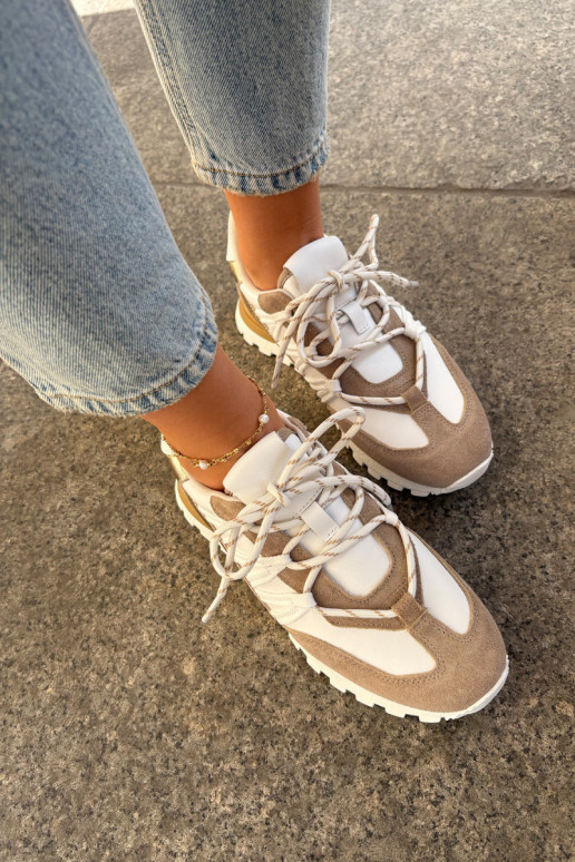 Āda apavi Sneakers modeļa apavi Sieviešu Artiker 56C1738 smilšu krāsas-Zelta krāsas Āda apavi Sneakers modeļa apavi Sieviešu Artiker 56C1738 smilšu krāsas-Zelta krāsas