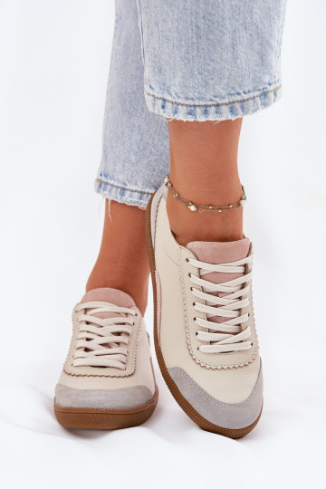 Āda Sneakers modeļa apavi Sieviešu Zazoo N1220 smilšu krāsas 2