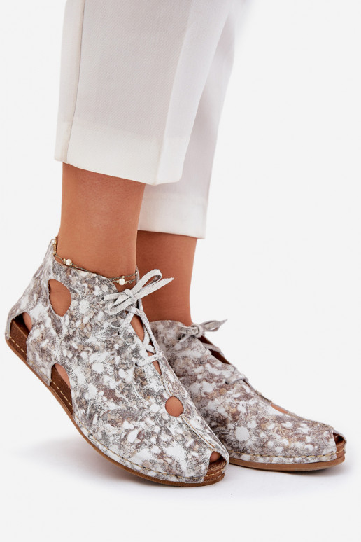 Rakstaina Āda Sieviešu puszābaki Tā irciejka 03426-46 Baltas-smilšu krāsas Rakstaina Āda Sieviešu puszābaki Tā irciejka 03426-46 Baltas-smilšu krāsas