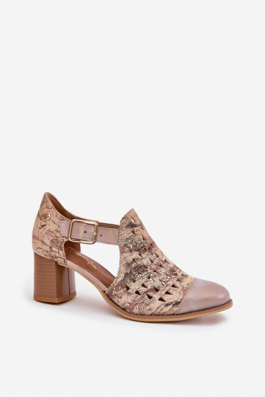 Sieviešu Āda Zābaki Tā irciejka 04962-43 smilšu krāsas-Zelta krāsas