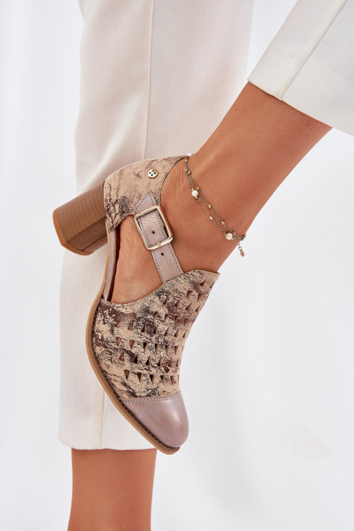 Sieviešu Āda Zābaki Tā irciejka 04962-43 smilšu krāsas-Zelta krāsas