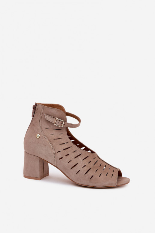 zamšādas Sieviešu puszābaki Tā irciejka 06893-10 smilšu krāsas