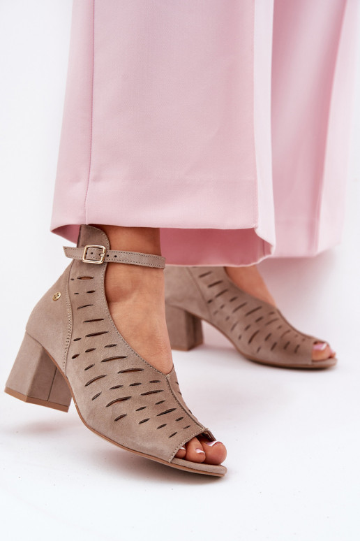 zamšādas Sieviešu puszābaki Tā irciejka 06893-10 smilšu krāsas