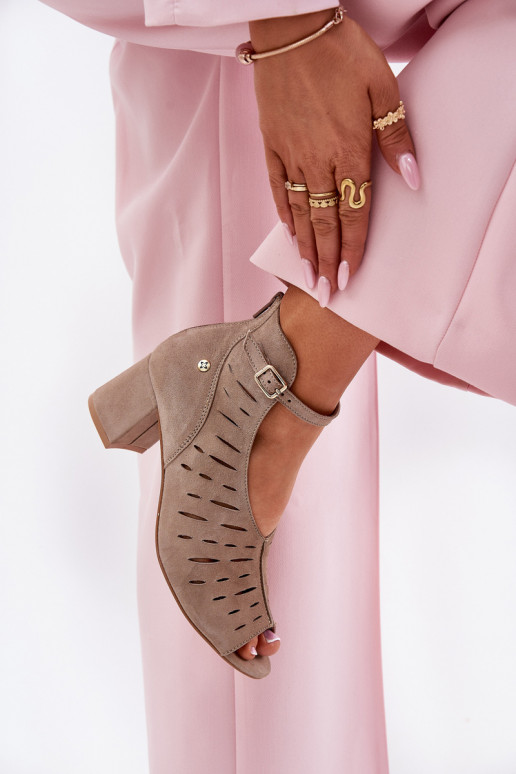 zamšādas Sieviešu puszābaki Tā irciejka 06893-10 smilšu krāsas