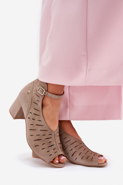 zamšādas Sieviešu puszābaki Tā irciejka 06893-10 smilšu krāsas