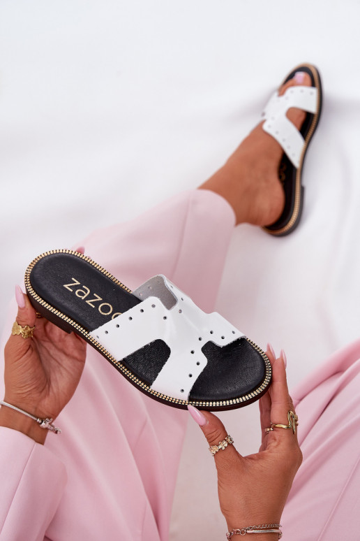 Zazoo 40326 Laque Sieviešu Čības Ar dekoratīviem izgriezumiem baltas krāsas Zazoo 40326 Laque Sieviešu Čības Ar dekoratīviem izgriezumiem baltas krāsas