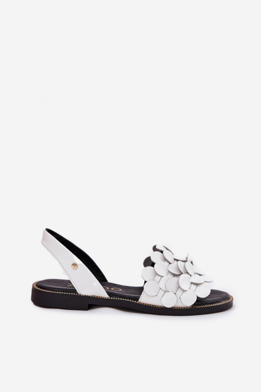 Sieviešu basenes ar platiem papēžiem Zazoo 40425 baltas krāsas