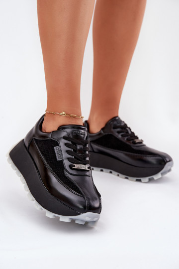 Āda Sieviešu Sneakers modeļa apavi ar platformu Big Star RR274873 HI-POLY SYSTEM melnas krāsas 2