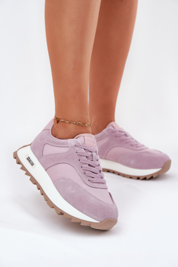 zamšādas Sneakers modeļa apavi ar platformu Sieviešu Big Star RR274900 HI-POLY SYSTEM Violeta krāsa 2