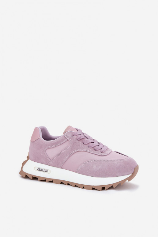 zamšādas Sneakers modeļa apavi ar platformu Sieviešu Big Star RR274900 HI-POLY SYSTEM Violeta krāsa zamšādas Sneakers modeļa apavi ar platformu Sieviešu Big Star RR274900 HI-POLY SYSTEM Violeta krāsa