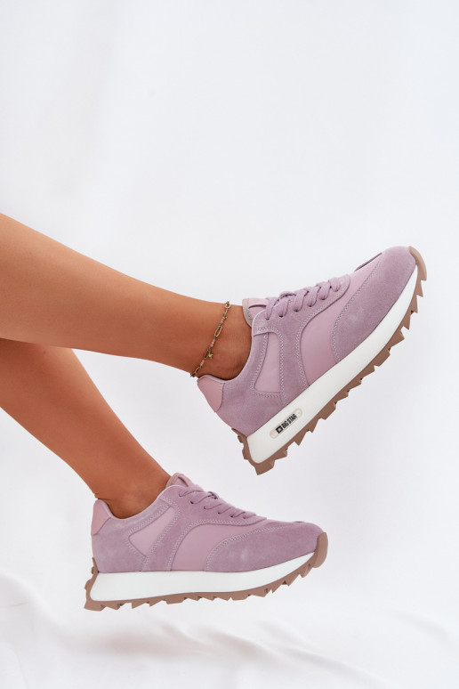 zamšādas Sneakers modeļa apavi ar platformu Sieviešu Big Star RR274900 HI-POLY SYSTEM Violeta krāsa zamšādas Sneakers modeļa apavi ar platformu Sieviešu Big Star RR274900 HI-POLY SYSTEM Violeta krāsa