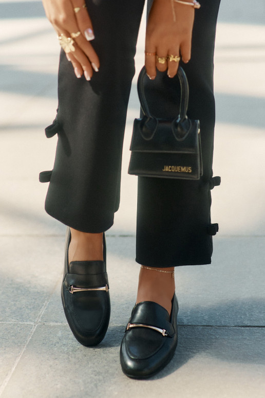 Āda apavi sieviešu mokasīni Tā irciejka K6809-01 melnas krāsas