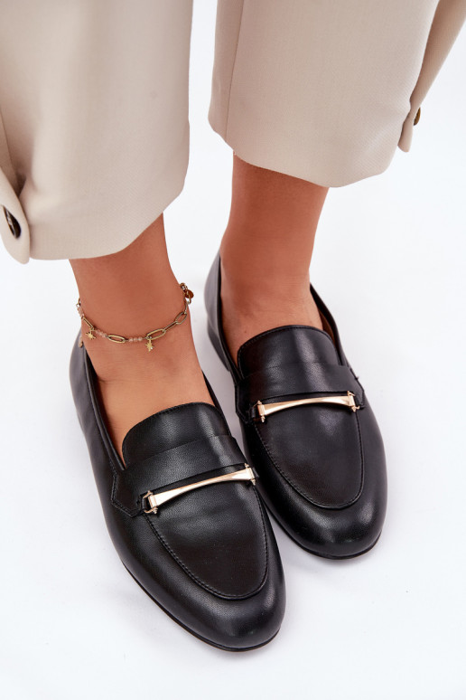 Āda apavi sieviešu mokasīni Tā irciejka K6809-01 melnas krāsas