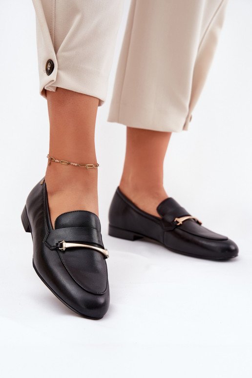 Āda apavi sieviešu mokasīni Tā irciejka K6809-01 melnas krāsas