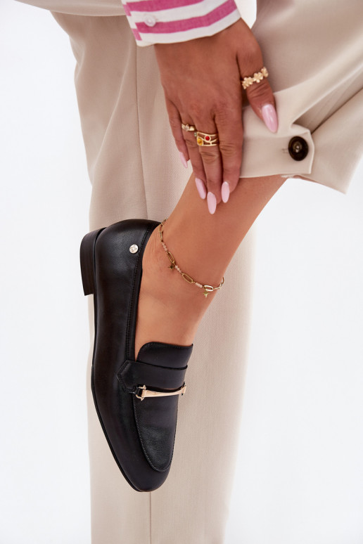 Āda apavi sieviešu mokasīni Tā irciejka K6809-01 melnas krāsas