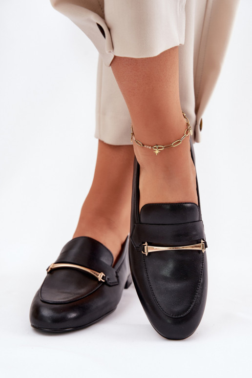 Āda apavi sieviešu mokasīni Tā irciejka K6809-01 melnas krāsas
