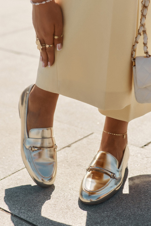 Āda apavi sieviešu mokasīni Tā irciejka K6809-25 Zelta krāsas