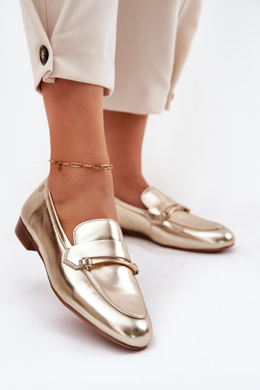 Āda apavi sieviešu mokasīni Tā irciejka K6809-25 Zelta krāsas