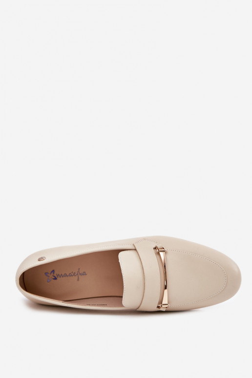 Āda apavi sieviešu mokasīni Tā irciejka K6809-04 smilšu krāsas Āda apavi sieviešu mokasīni Tā irciejka K6809-04 smilšu krāsas