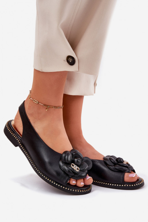 Āda līdzenas zoles basenes ar ornamentiem CheBello 4642 melnas krāsas