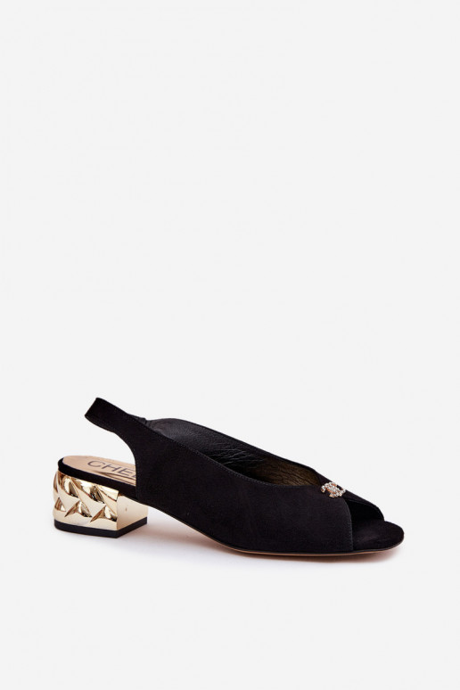 zamšādas Eleganta stila Sieviešu basenes CheBello 4724 melnas krāsas