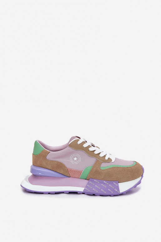 zamšādas Sneakers modeļa apavi Sieviešu ar platformu Big Star RR274815 HI-POLY SYSTEM Rozā krāsas zamšādas Sneakers modeļa apavi Sieviešu ar platformu Big Star RR274815 HI-POLY SYSTEM Rozā krāsas