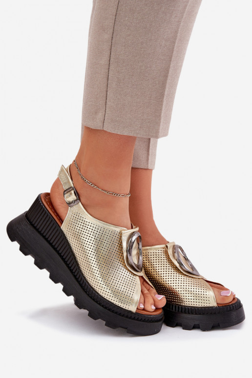 Sieviešu basenes Sieviešu Uz Ķīļa ar ornamentiem Artiker 56C0109 Zelta krāsas Sieviešu basenes Sieviešu Uz Ķīļa ar ornamentiem Artiker 56C0109 Zelta krāsas