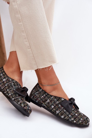 Balerīnas ar bantītēm Laura Messi 2921 melnas krāsas