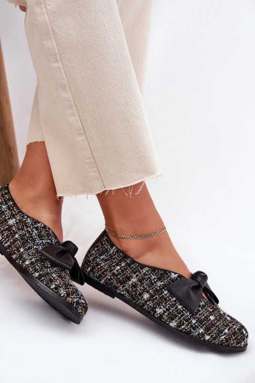 Balerīnas ar bantītēm Laura Messi 2921 melnas krāsas