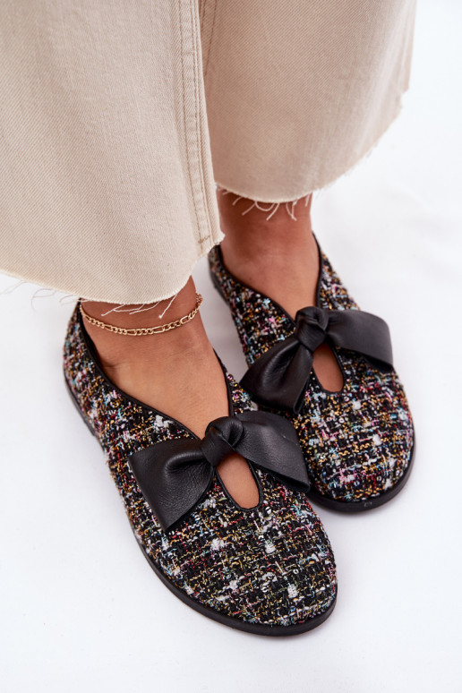 Balerīnas ar bantītēm Laura Messi 2921 melnas krāsas