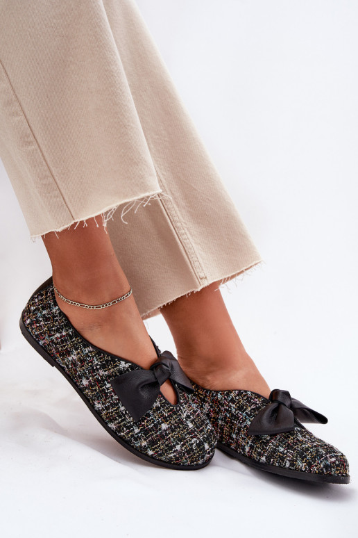 Balerīnas ar bantītēm Laura Messi 2921 melnas krāsas