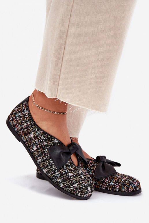 Balerīnas ar bantītēm Laura Messi 2921 melnas krāsas