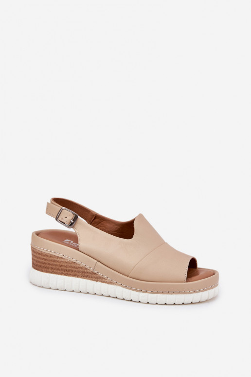 Sieviešu basenes Āda Uz Ķīļa Artiker 56C0919 smilšu krāsas