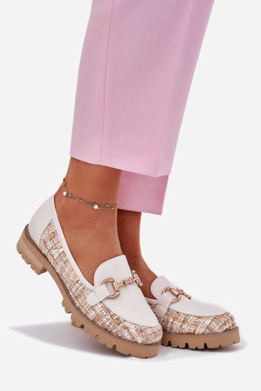 Āda sieviešu mokasīni Ze Zelta krāsasm Detalem Laura Messi 2938 Ziloņkaula krāsas Āda sieviešu mokasīni Ze Zelta krāsasm Detalem Laura Messi 2938 Ziloņkaula krāsas