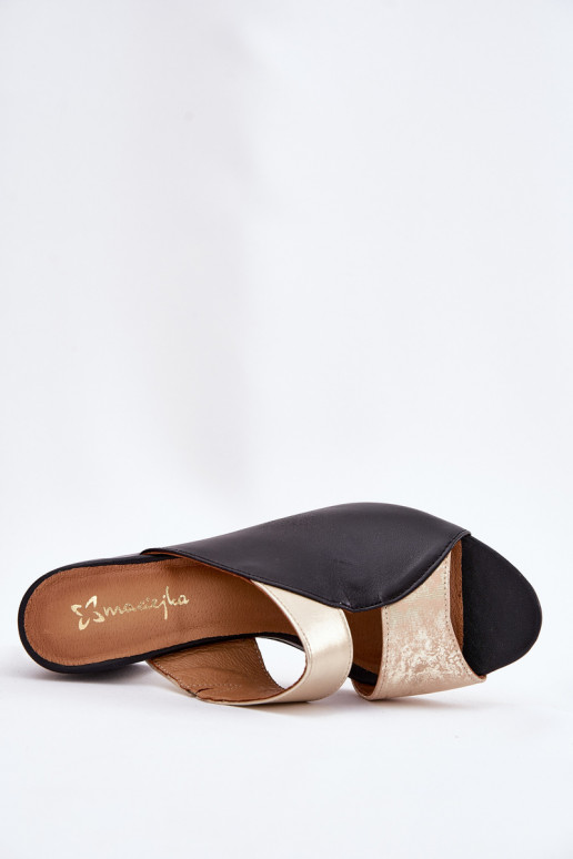 Čibas no dabīgas ādas Sieviešu ar papēdi Tā irciejka 06943-25 Melns-Zelta krāsas Čibas no dabīgas ādas Sieviešu ar papēdi Tā irciejka 06943-25 Melns-Zelta krāsas