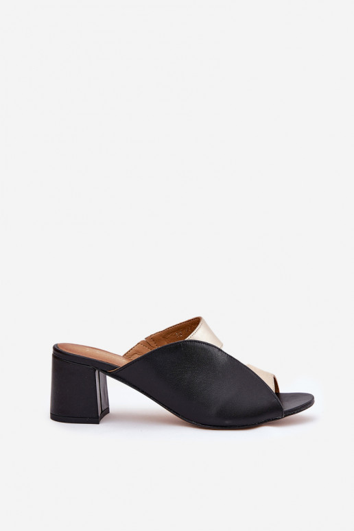 Čibas no dabīgas ādas Sieviešu ar papēdi Tā irciejka 06943-25 Melns-Zelta krāsas Čibas no dabīgas ādas Sieviešu ar papēdi Tā irciejka 06943-25 Melns-Zelta krāsas