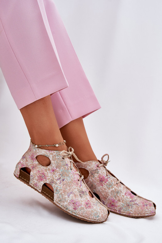 Rakstaina Āda Sieviešu puszābaki Tā irciejka 03426-48 smilšu krāsas Rakstaina Āda Sieviešu puszābaki Tā irciejka 03426-48 smilšu krāsas