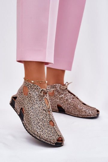 Rakstaina Āda Sieviešu puszābaki Tā irciejka 03426-49 ar leoparda kažokādas rakstu 2