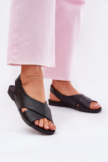 Zazoo 40407 sandales Āda Sieviešu melnas krāsas